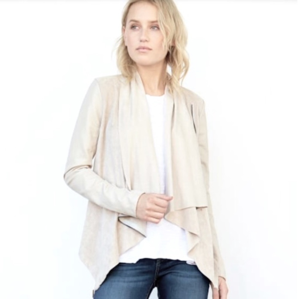 Blank NYC Monique Vegan Leather Knit Moto Jacket